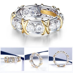 🌹 925-ös ezüst gyűrű kereszttel és teljes egészében moissanitból készült gyémánttal