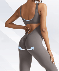 Kiszélesedő ujjatlan nadrágok Szexi nyitott hátú Body Nyitott hátú Seamless Yoga Jumpsuits