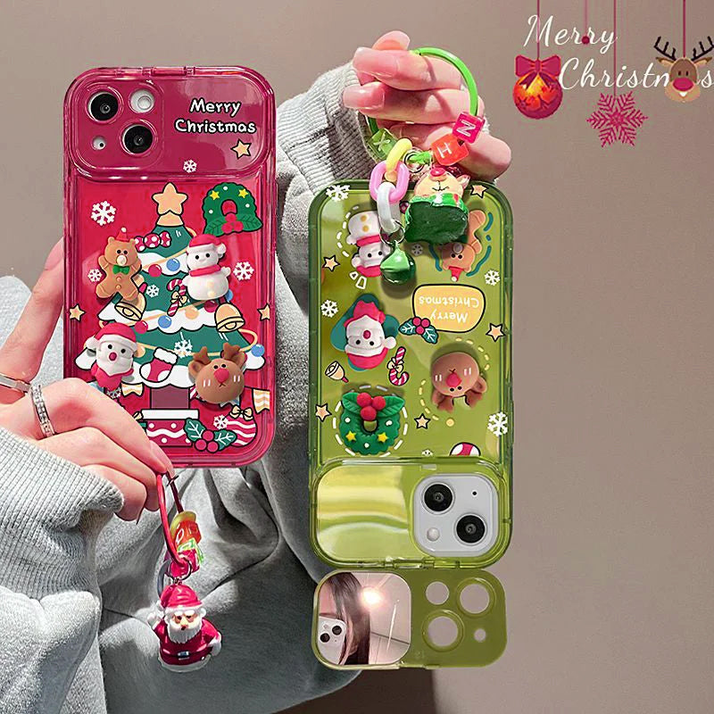Karácsonyfa medál tükör iPhone tokkal